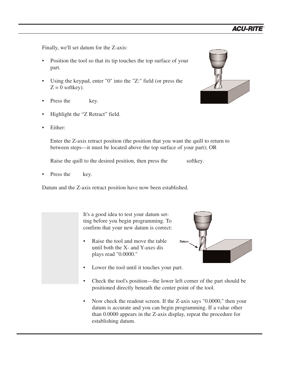 Programming | ACU-RITE MILLPWR 3 Axes User Manual | Page 48 / 241