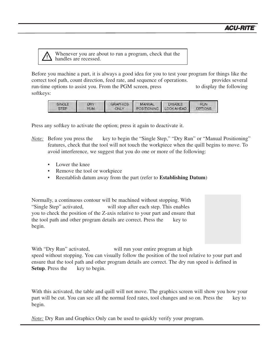 Programming, Operation manual | ACU-RITE MILLPWR 3 Axes User Manual | Page 49 / 241