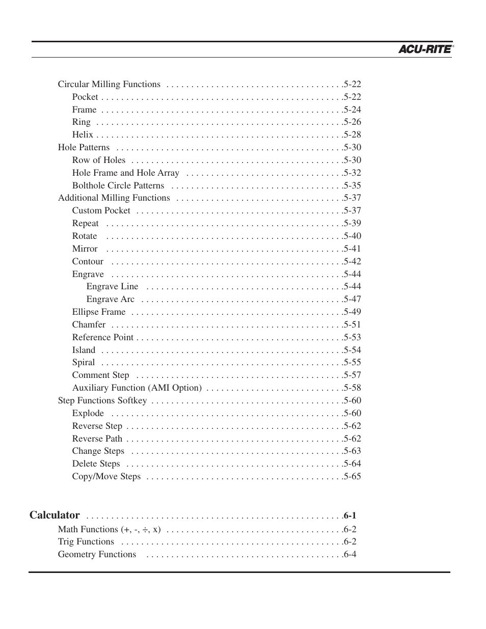 ACU-RITE MILLPWR 3 Axes User Manual | Page 5 / 241