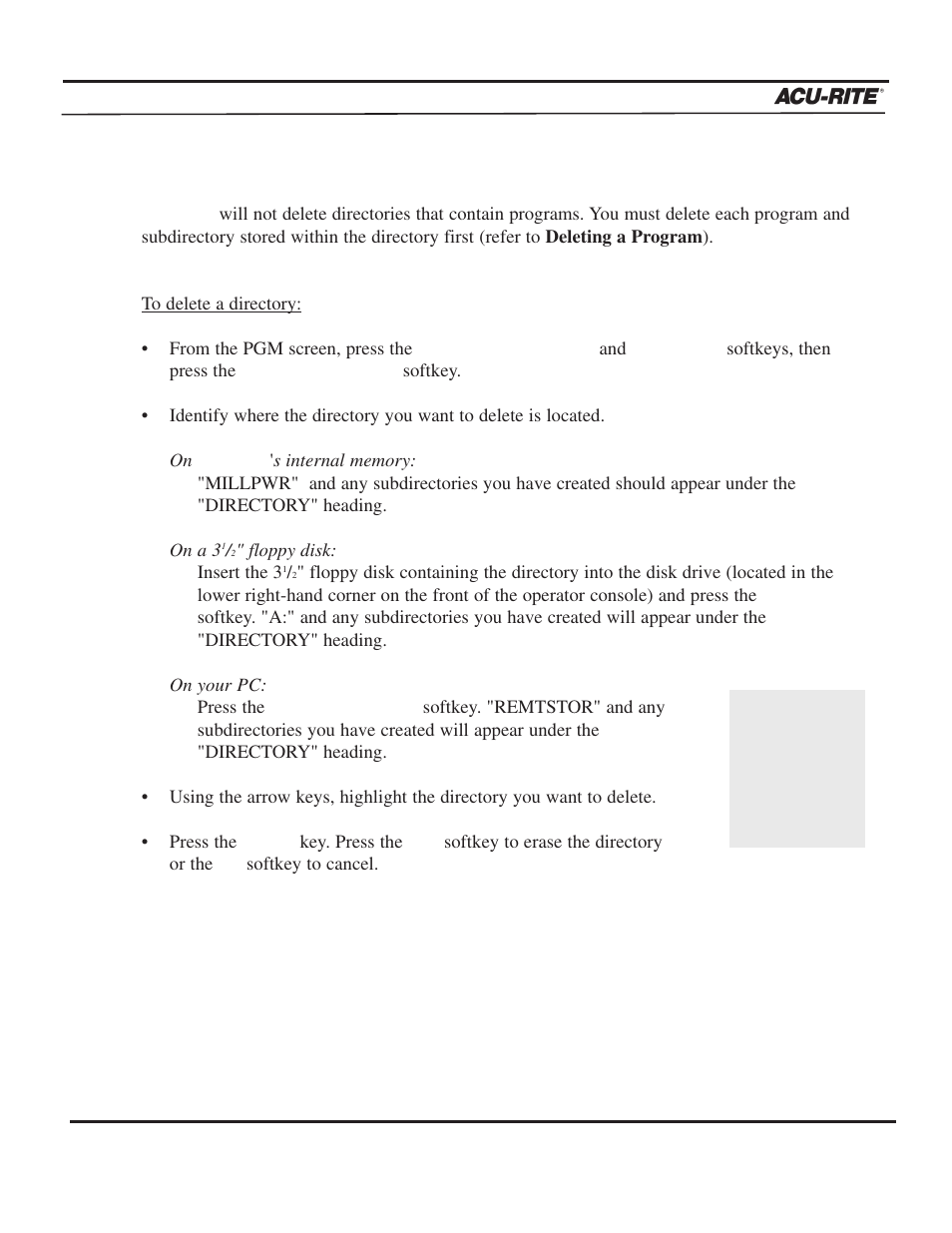 Programming, Operation manual | ACU-RITE MILLPWR 3 Axes User Manual | Page 59 / 241