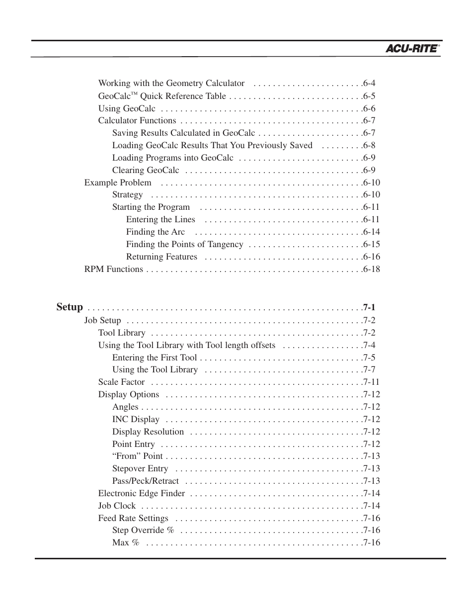 ACU-RITE MILLPWR 3 Axes User Manual | Page 6 / 241