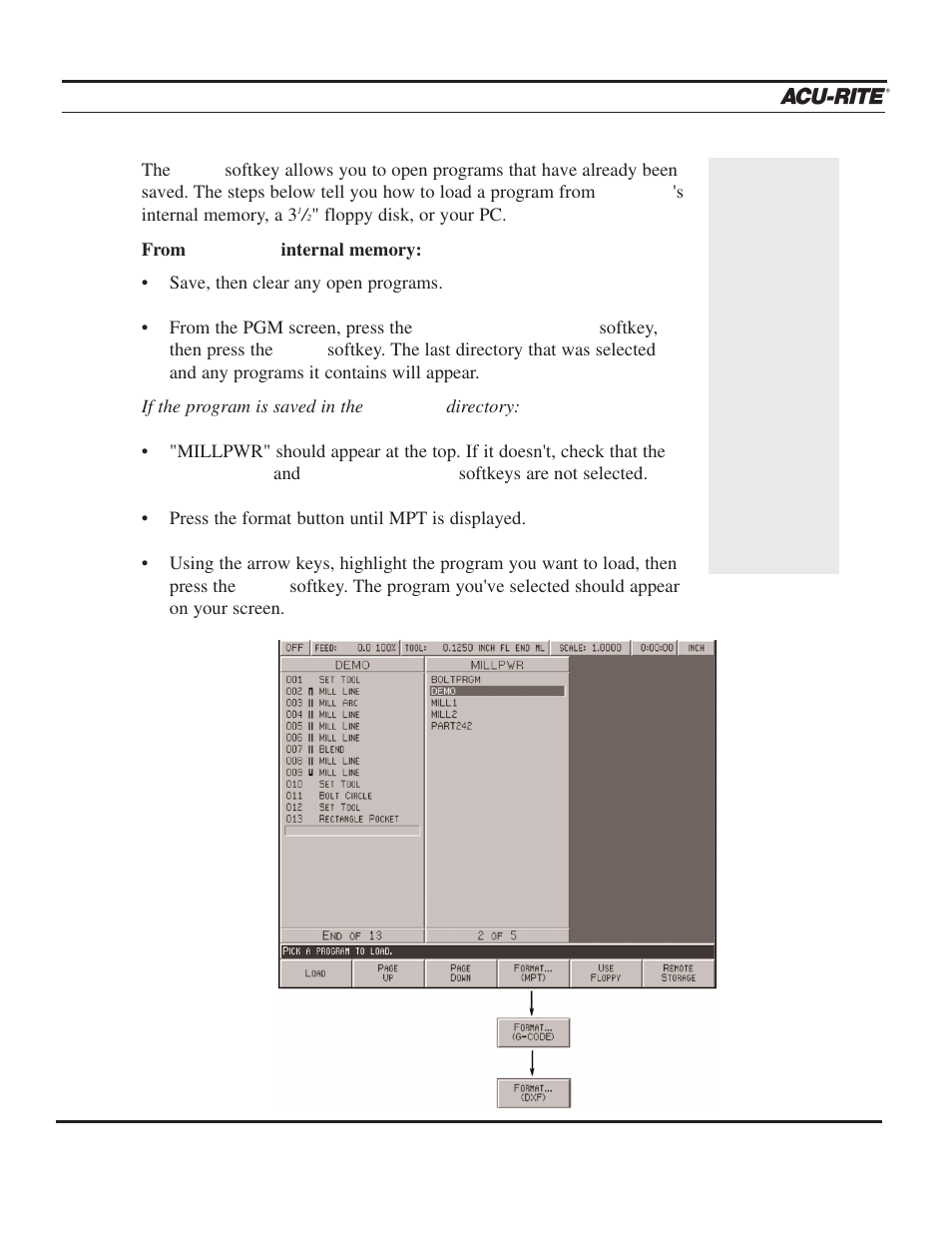 Programming, Operation manual | ACU-RITE MILLPWR 3 Axes User Manual | Page 62 / 241