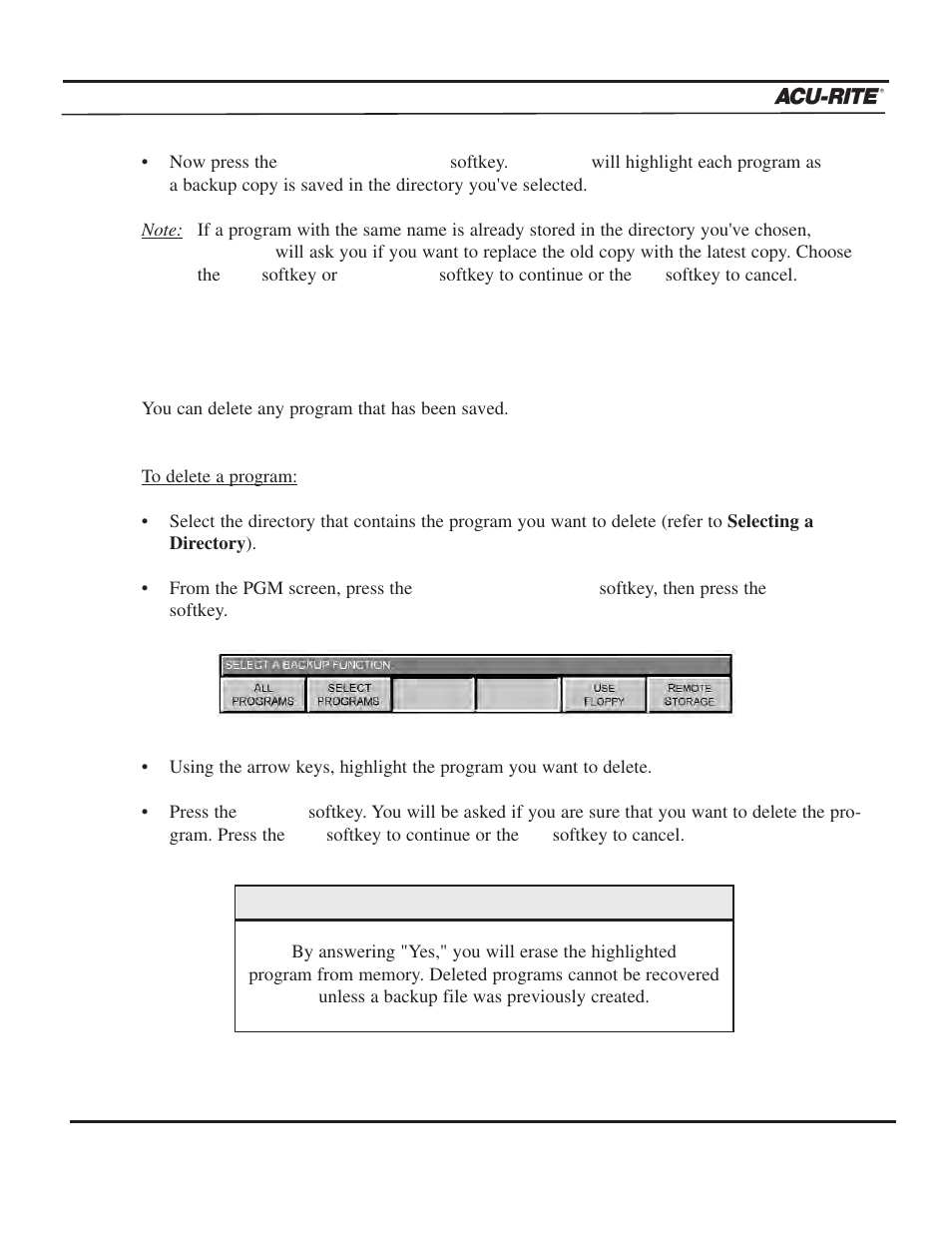 Programming, Operation manual | ACU-RITE MILLPWR 3 Axes User Manual | Page 75 / 241