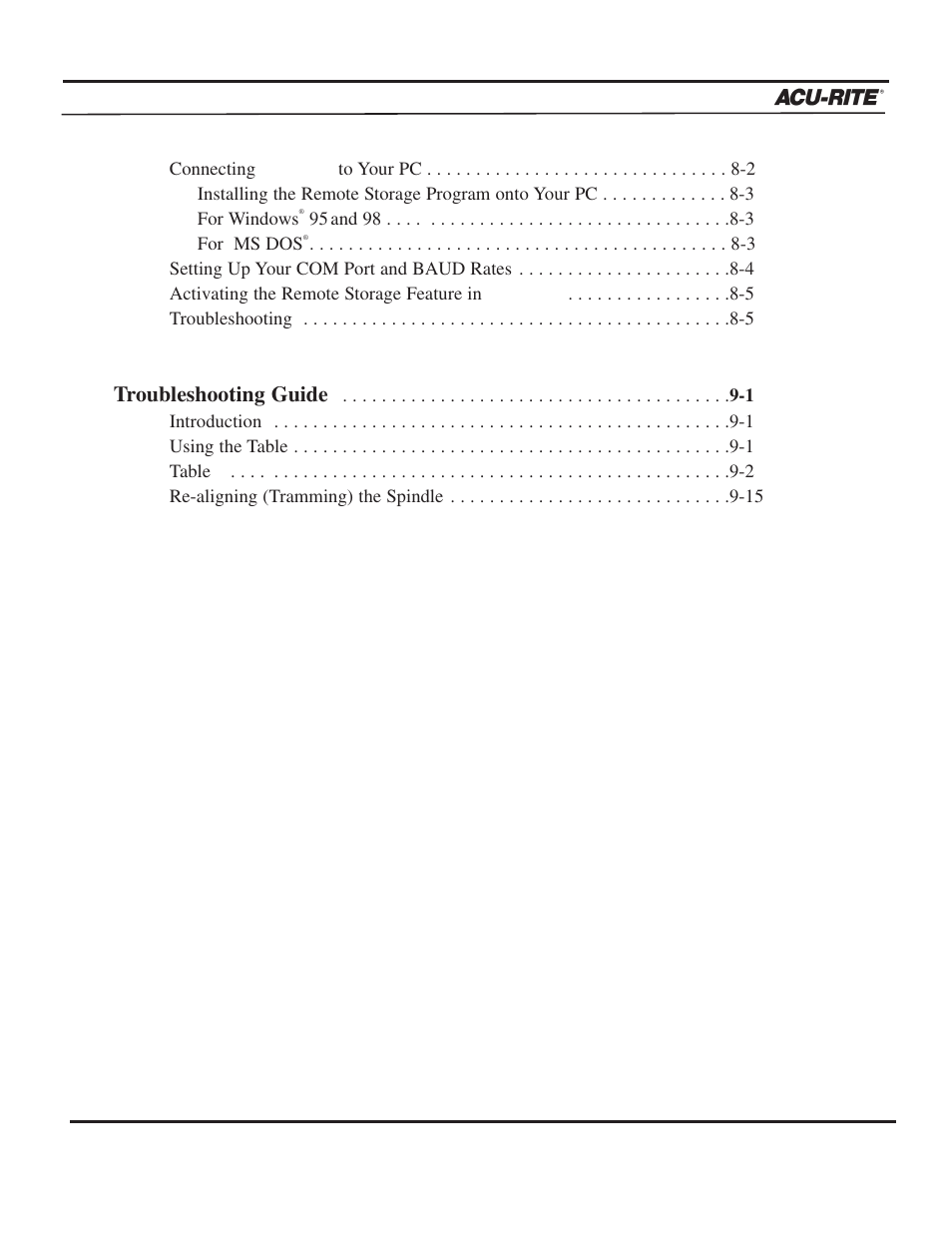 ACU-RITE MILLPWR 3 Axes User Manual | Page 8 / 241