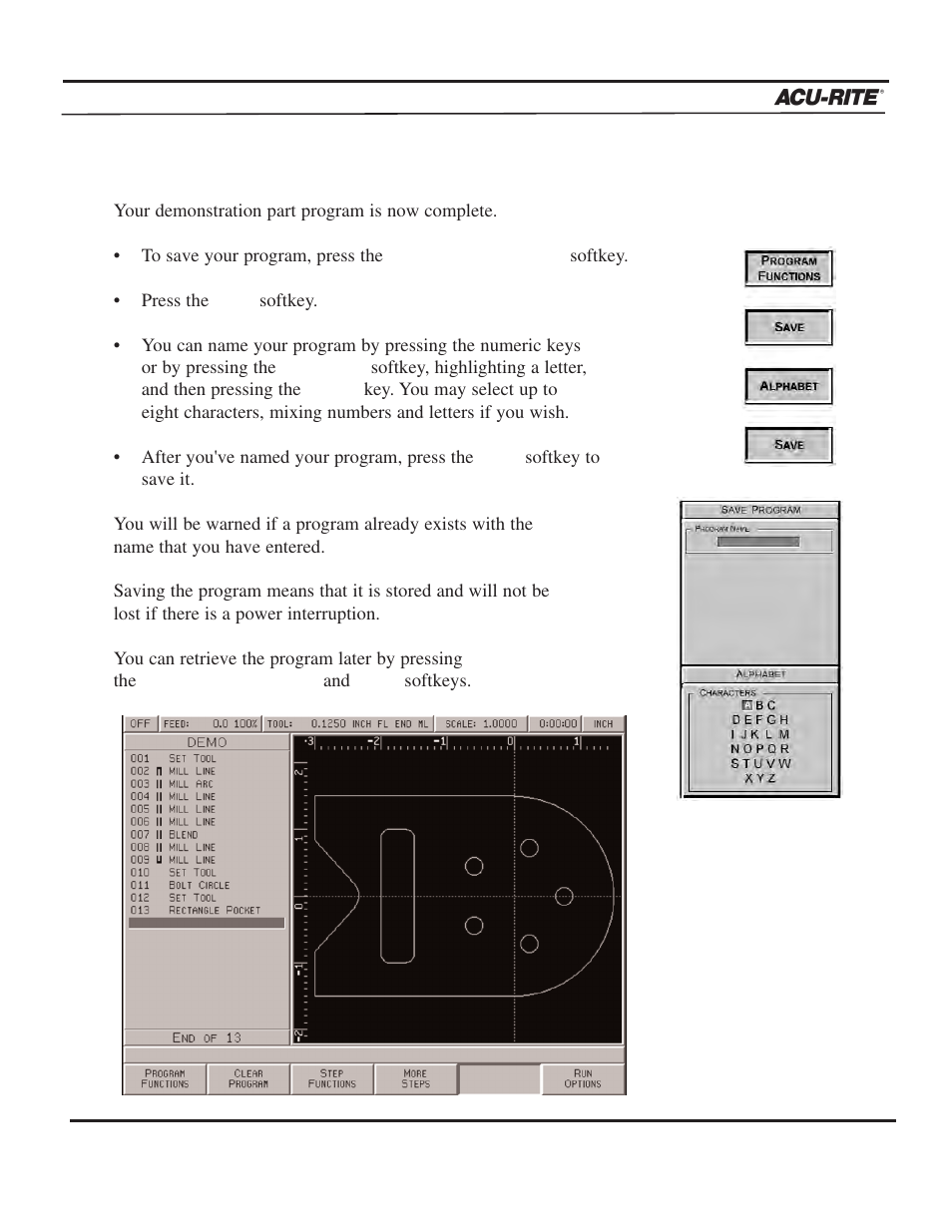 Demonstration, Operation manual | ACU-RITE MILLPWR 3 Axes User Manual | Page 93 / 241