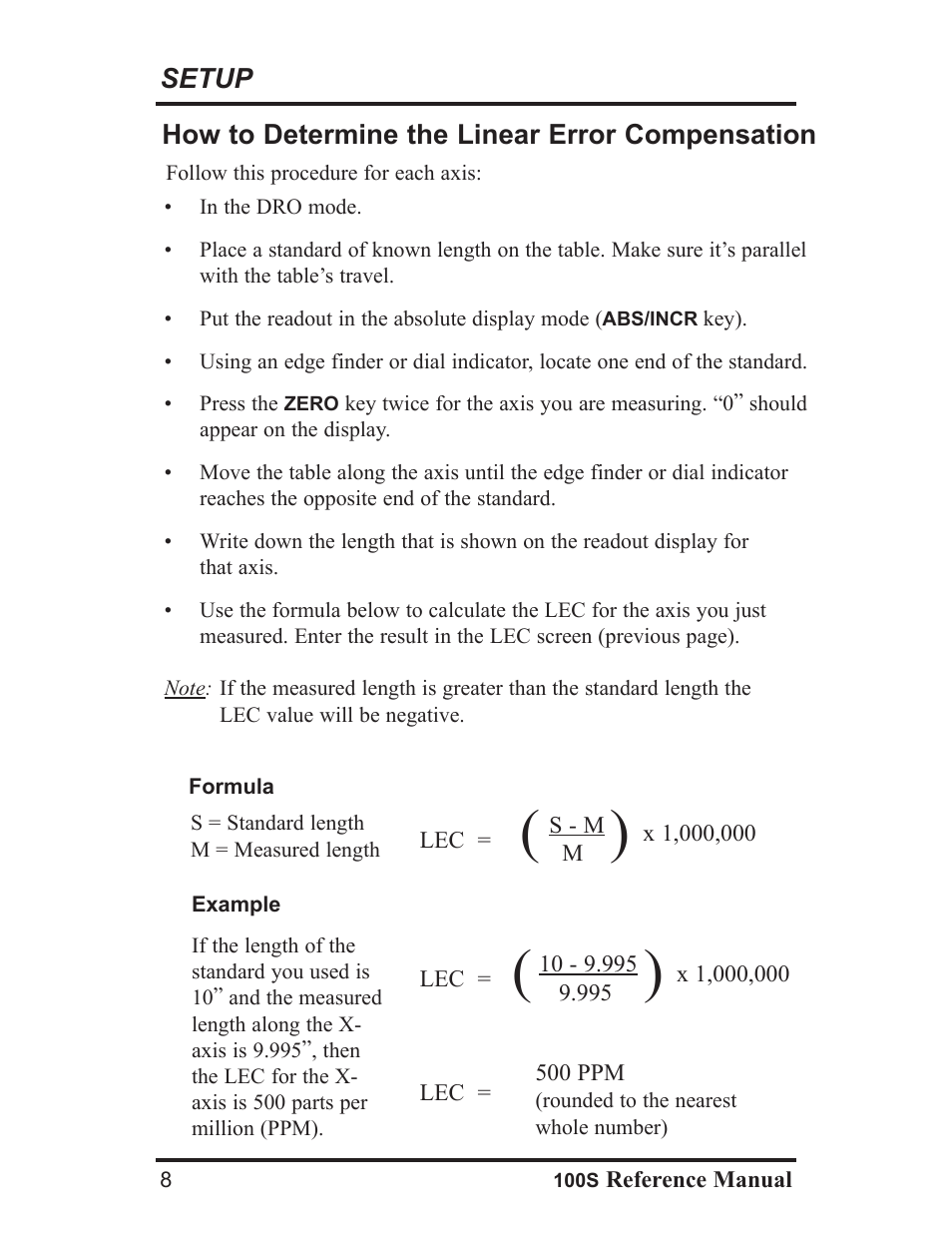 ACU-RITE 100S User Manual | Page 11 / 42