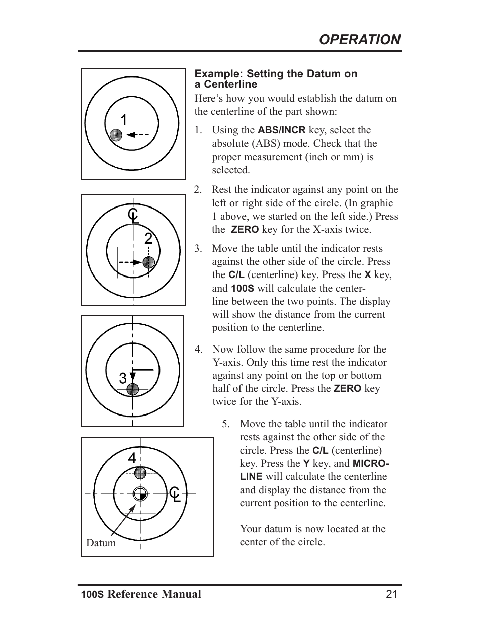 Operation | ACU-RITE 100S User Manual | Page 24 / 42