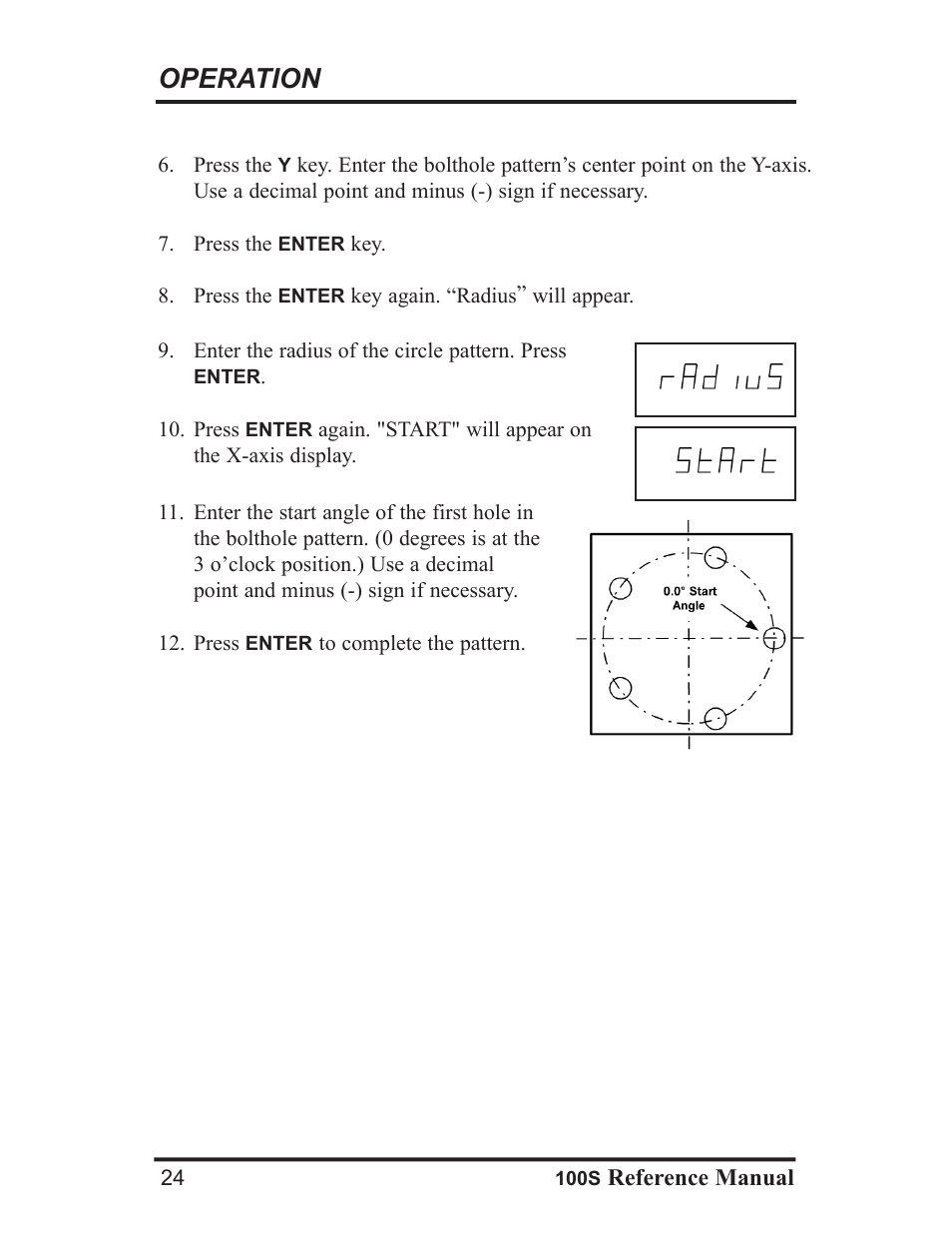 Operation | ACU-RITE 100S User Manual | Page 27 / 42