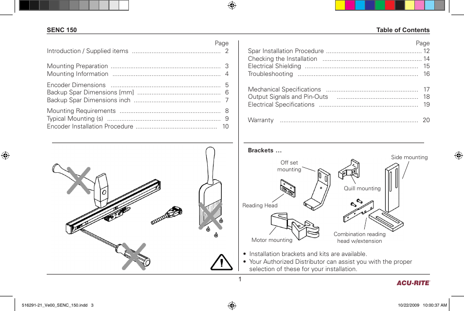 ACU-RITE SENC 150 User Manual | Page 3 / 24