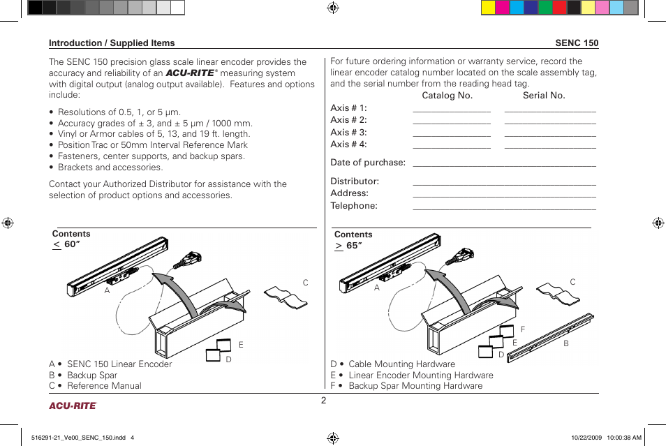 ACU-RITE SENC 150 User Manual | Page 4 / 24