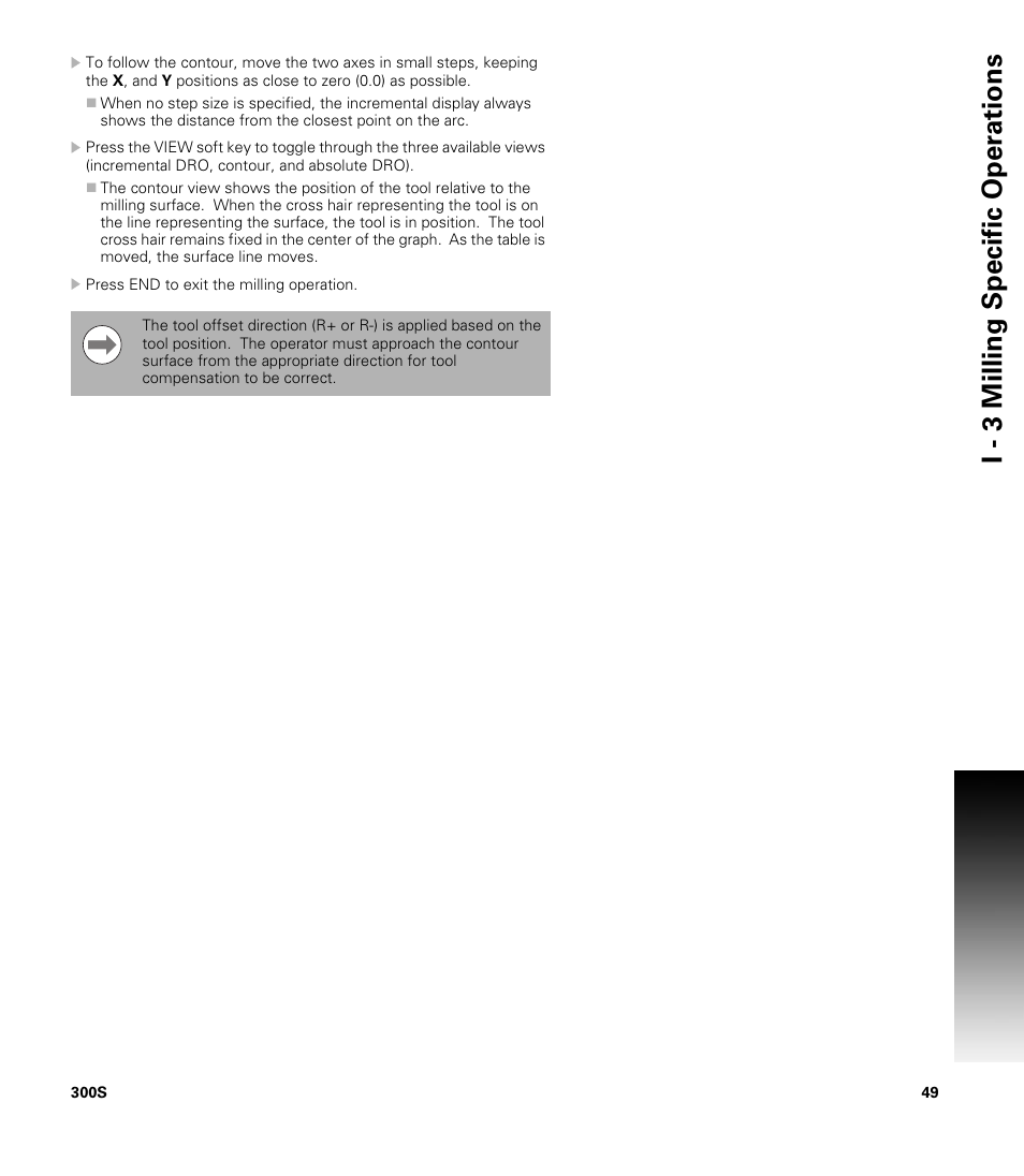 I - 3 milling specific oper ations | ACU-RITE 300S User Manual | Page 63 / 120