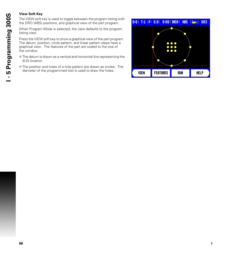 View soft key, I - 5 pr ogr amming 30 0s | ACU-RITE 300S User Manual | Page 82 / 120