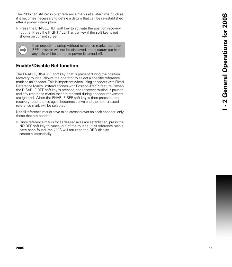 Enable/disable ref function, Rence mark | ACU-RITE 200S User Manual | Page 25 / 98