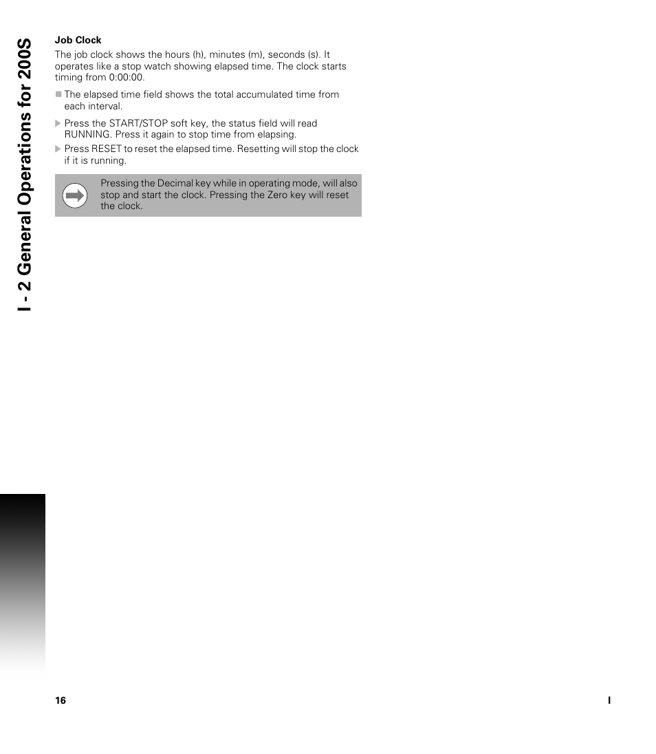 Job clock | ACU-RITE 200S User Manual | Page 30 / 98