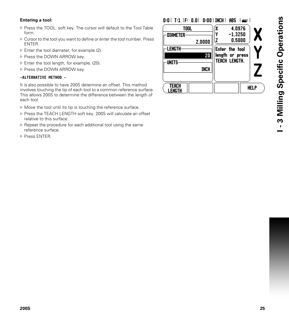 I - 3 milling specific oper ations | ACU-RITE 200S User Manual | Page 39 / 98