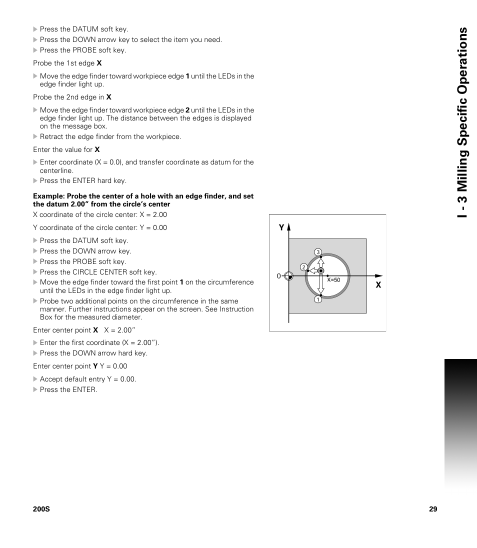 I - 3 milling specific oper ations | ACU-RITE 200S User Manual | Page 43 / 98