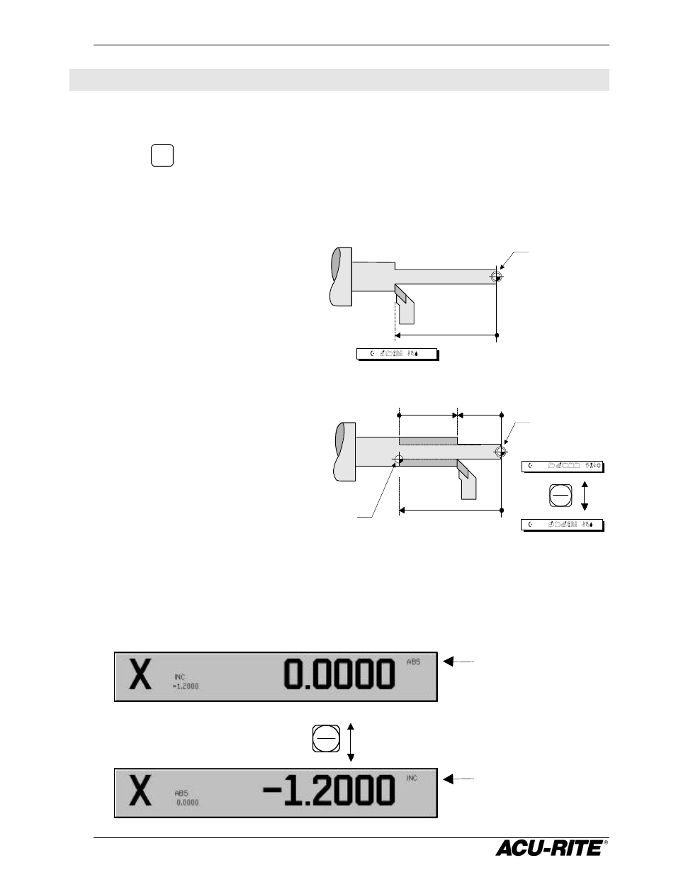 Readout operations, Clear key, Absolute and incremental displays absolute display | Incremental display, Vro 300t readout operations 7, Use the | ACU-RITE VRO 300T User Manual | Page 14 / 61