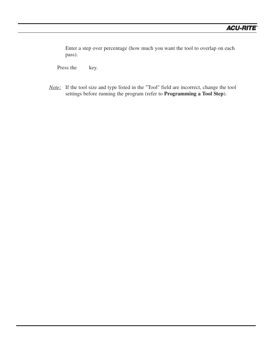 Program steps | ACU-RITE MILLPWR 2 Axes User Manual | Page 103 / 225