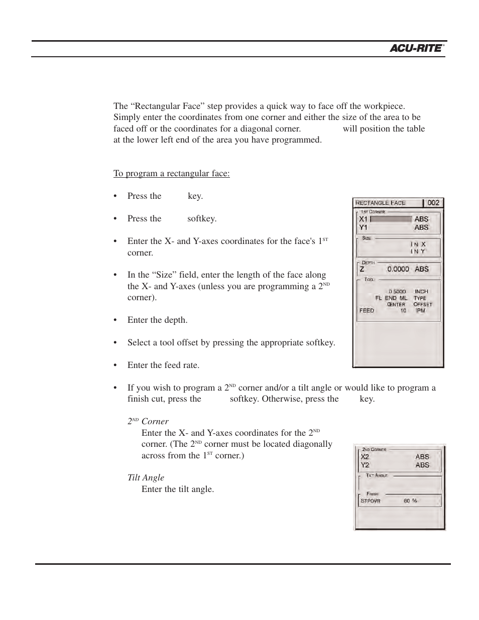 Program steps, Operation manual | ACU-RITE MILLPWR 2 Axes User Manual | Page 106 / 225