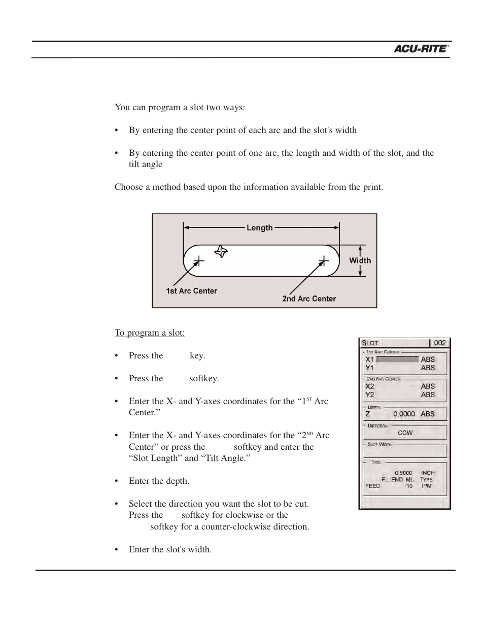 Program steps, Operation manual | ACU-RITE MILLPWR 2 Axes User Manual | Page 108 / 225