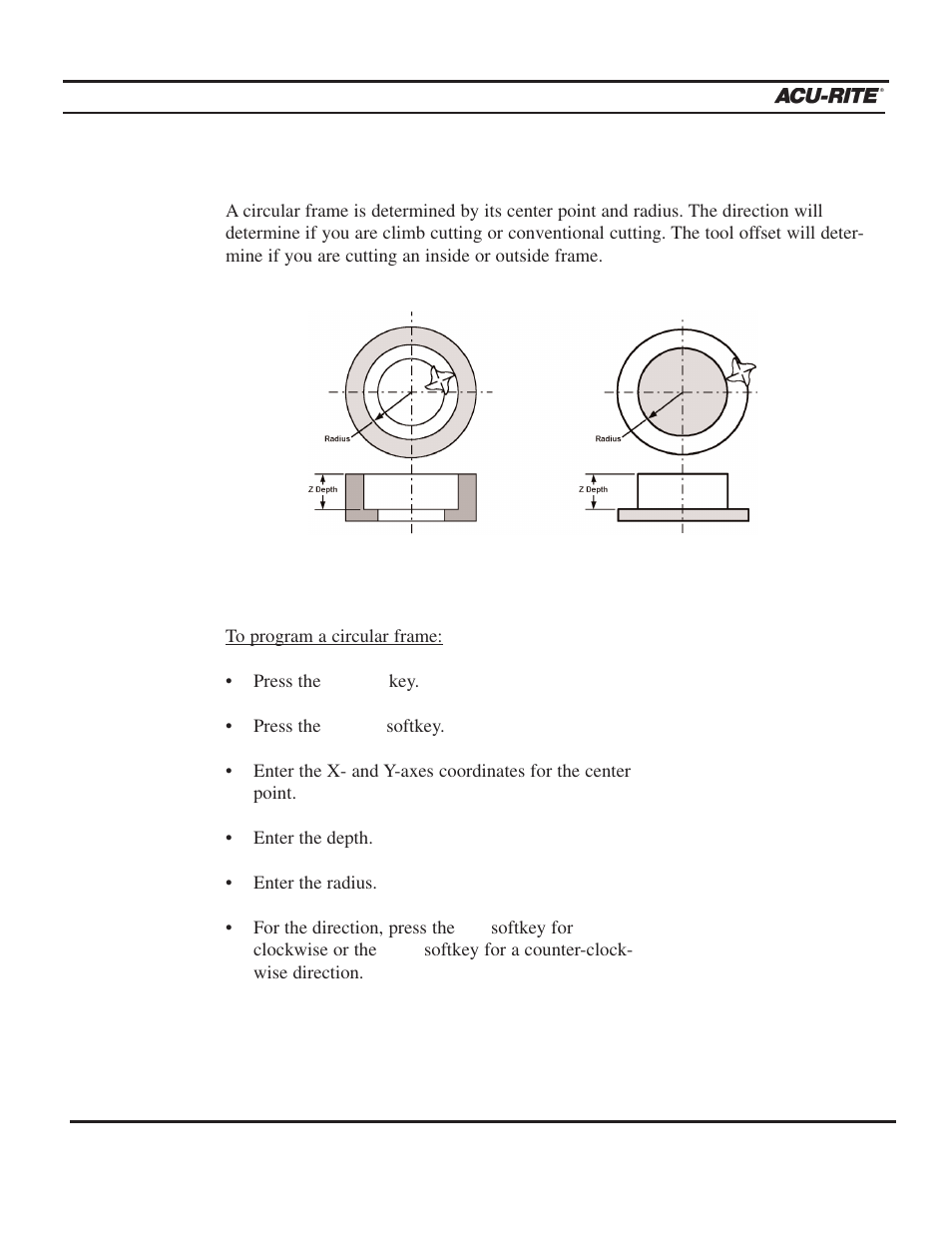 Program steps, Operation manual | ACU-RITE MILLPWR 2 Axes User Manual | Page 112 / 225