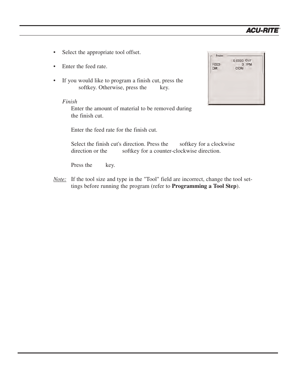 Program steps | ACU-RITE MILLPWR 2 Axes User Manual | Page 113 / 225