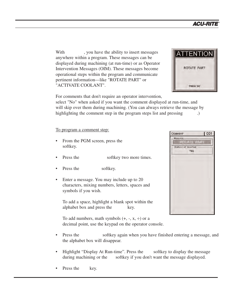Program steps, Operation manual | ACU-RITE MILLPWR 2 Axes User Manual | Page 143 / 225