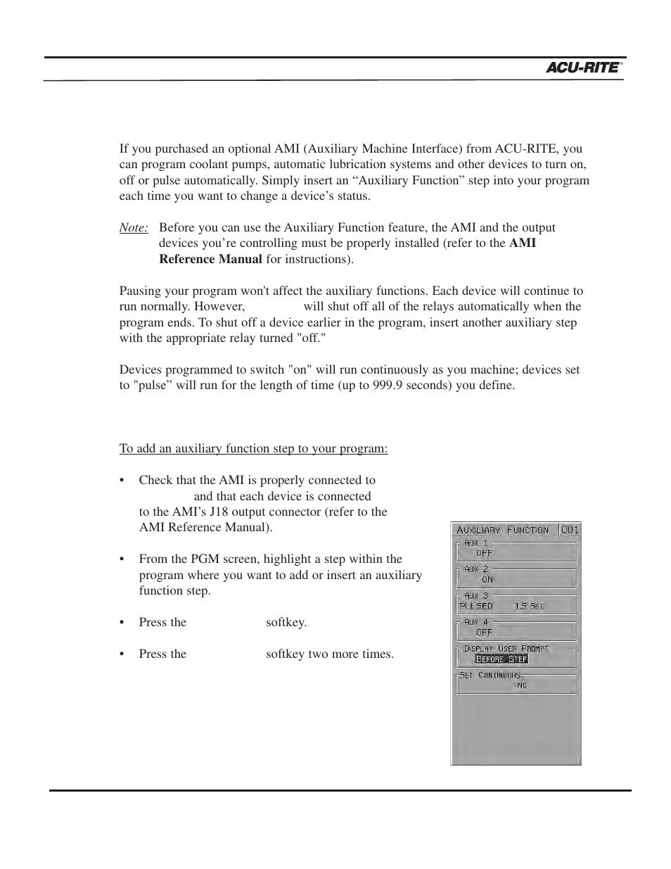 Program steps | ACU-RITE MILLPWR 2 Axes User Manual | Page 144 / 225