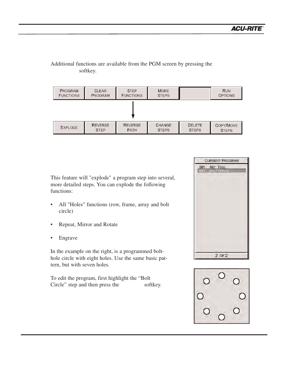 Program steps | ACU-RITE MILLPWR 2 Axes User Manual | Page 146 / 225