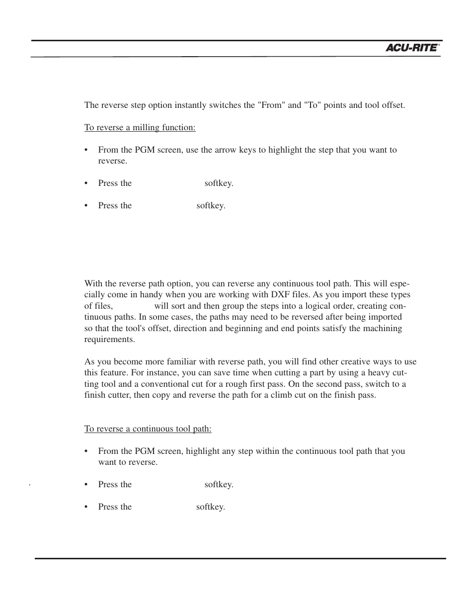 Program steps | ACU-RITE MILLPWR 2 Axes User Manual | Page 148 / 225