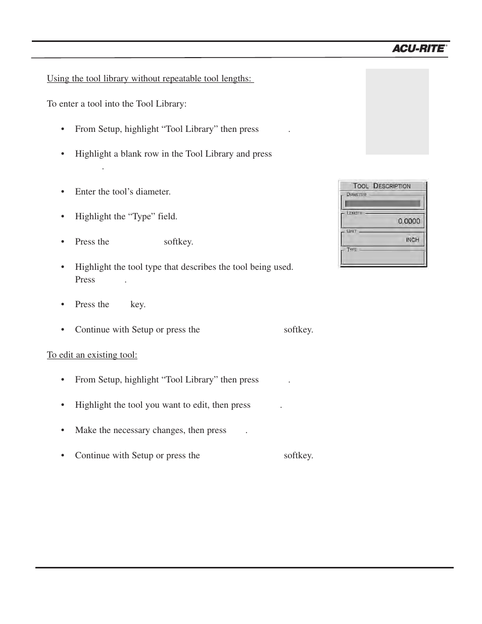 Setup, Operation manual | ACU-RITE MILLPWR 2 Axes User Manual | Page 172 / 225