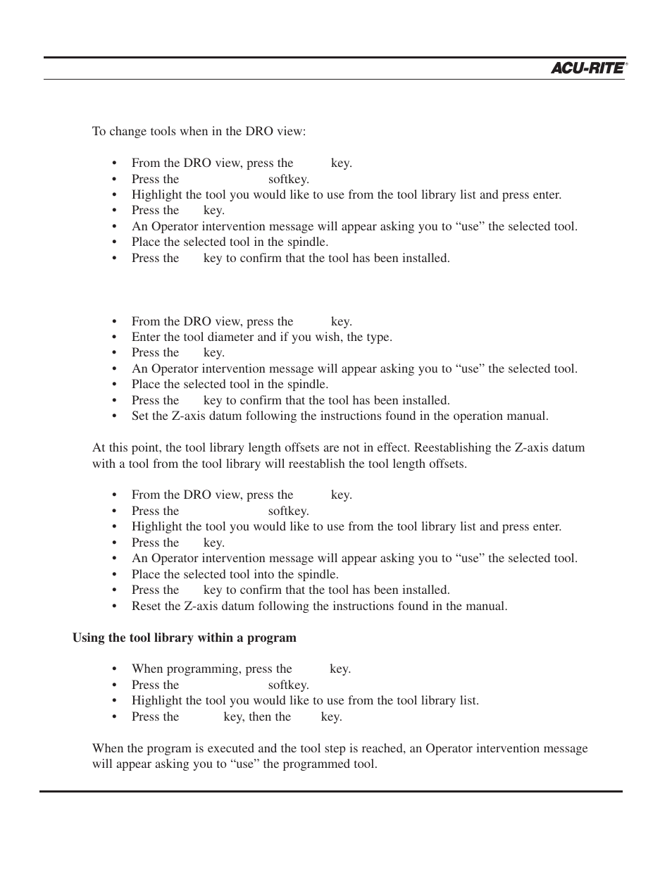 Setup, Operation manual | ACU-RITE MILLPWR 2 Axes User Manual | Page 177 / 225