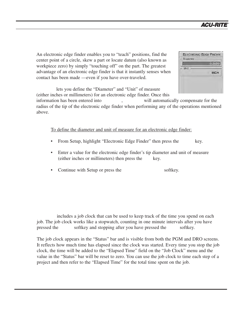Setup, Operation manual | ACU-RITE MILLPWR 2 Axes User Manual | Page 183 / 225