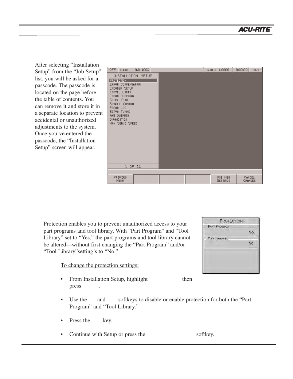 Setup | ACU-RITE MILLPWR 2 Axes User Manual | Page 186 / 225
