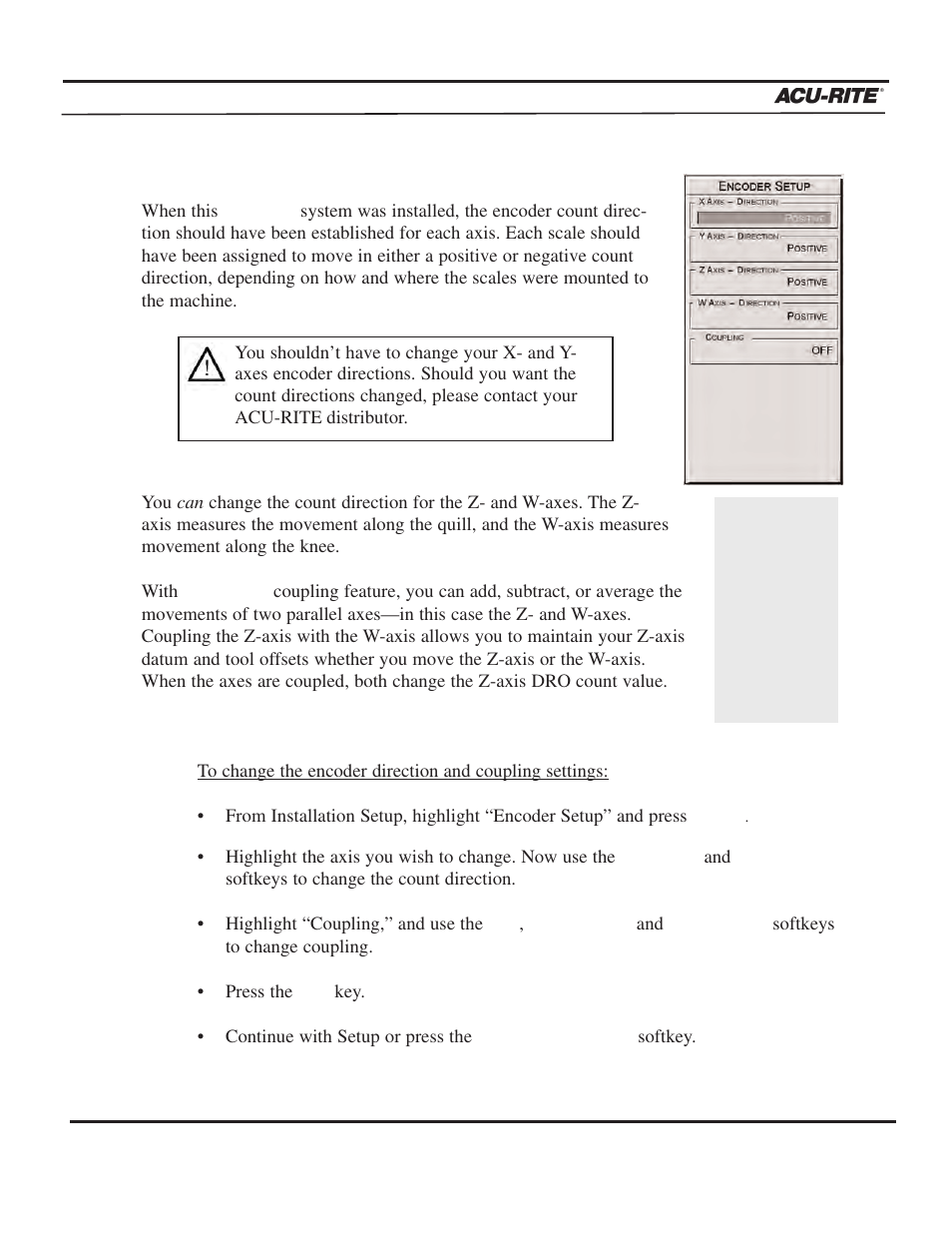 Setup, Operation manual | ACU-RITE MILLPWR 2 Axes User Manual | Page 188 / 225