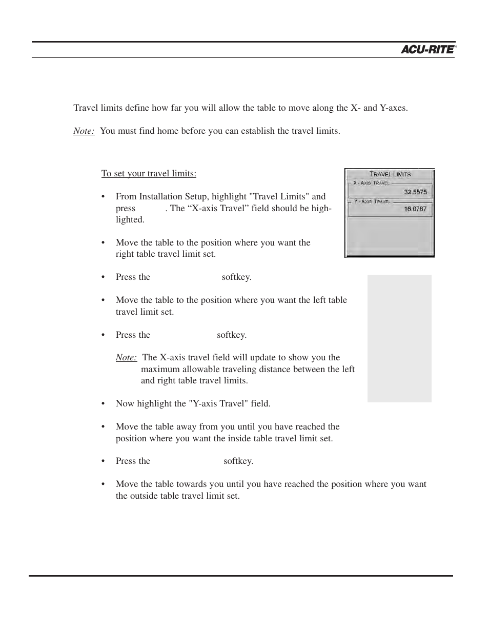 Setup | ACU-RITE MILLPWR 2 Axes User Manual | Page 189 / 225