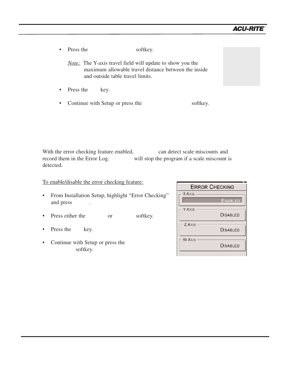 Setup, Operation manual | ACU-RITE MILLPWR 2 Axes User Manual | Page 190 / 225