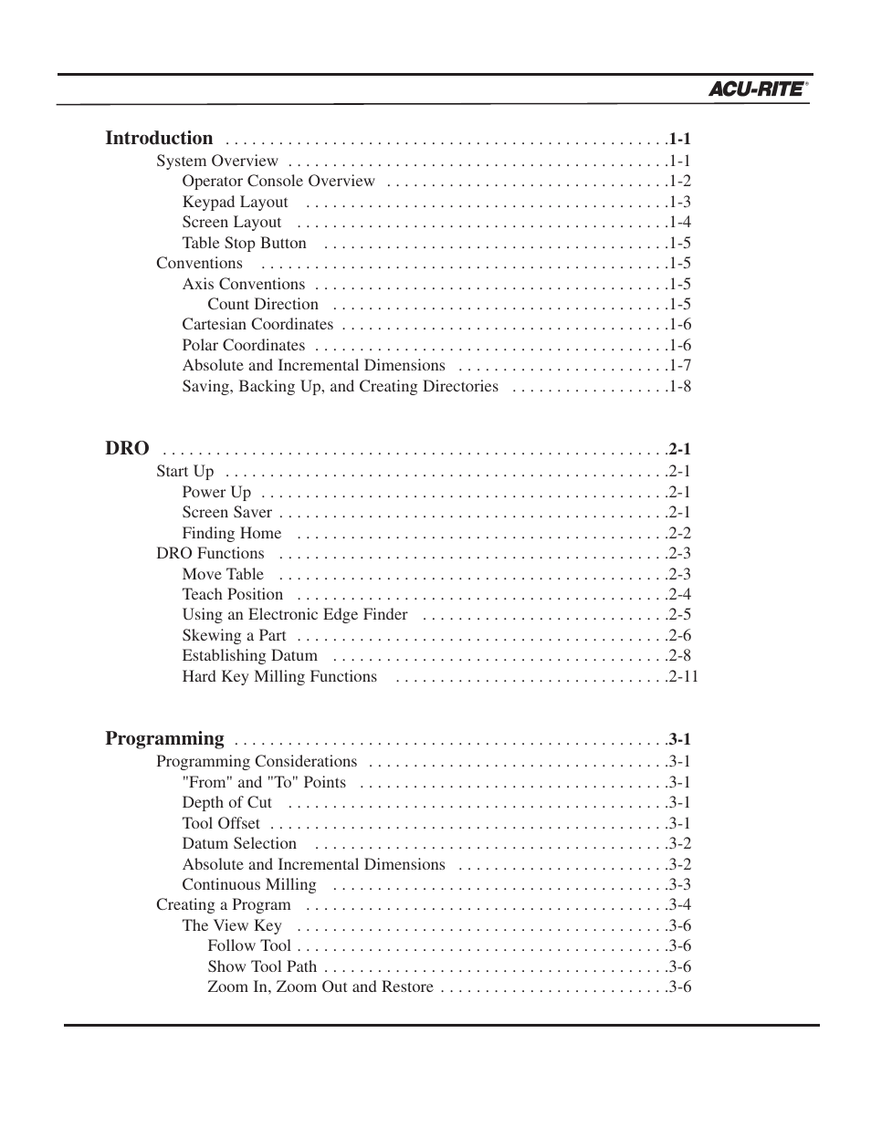 ACU-RITE MILLPWR 2 Axes User Manual | Page 2 / 225