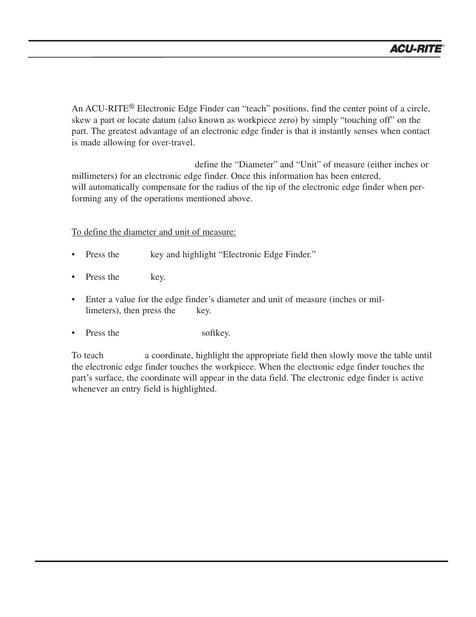 Operation manual | ACU-RITE MILLPWR 2 Axes User Manual | Page 22 / 225