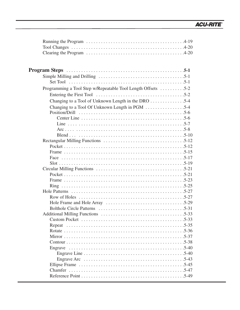 ACU-RITE MILLPWR 2 Axes User Manual | Page 4 / 225