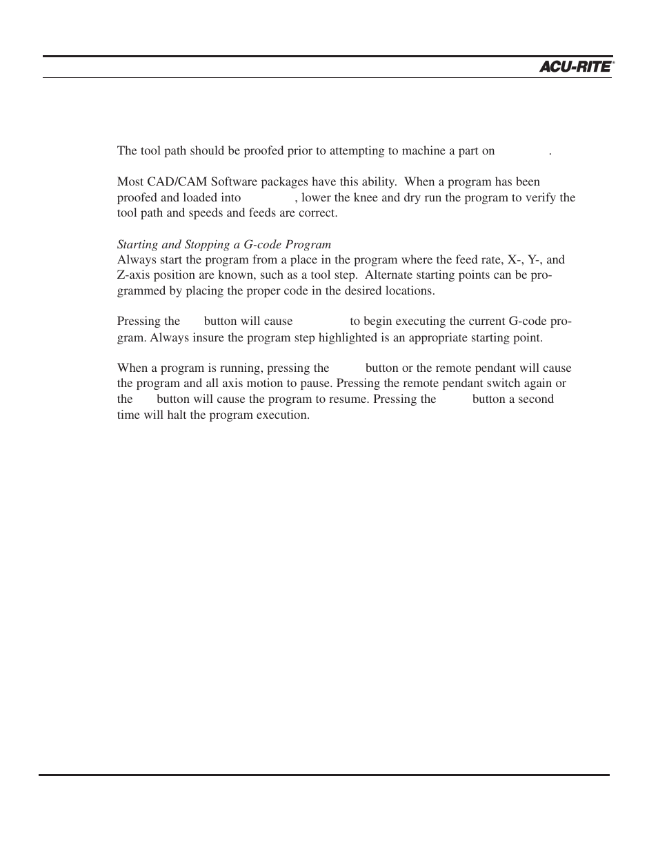 Programming, Operation manual | ACU-RITE MILLPWR 2 Axes User Manual | Page 61 / 225