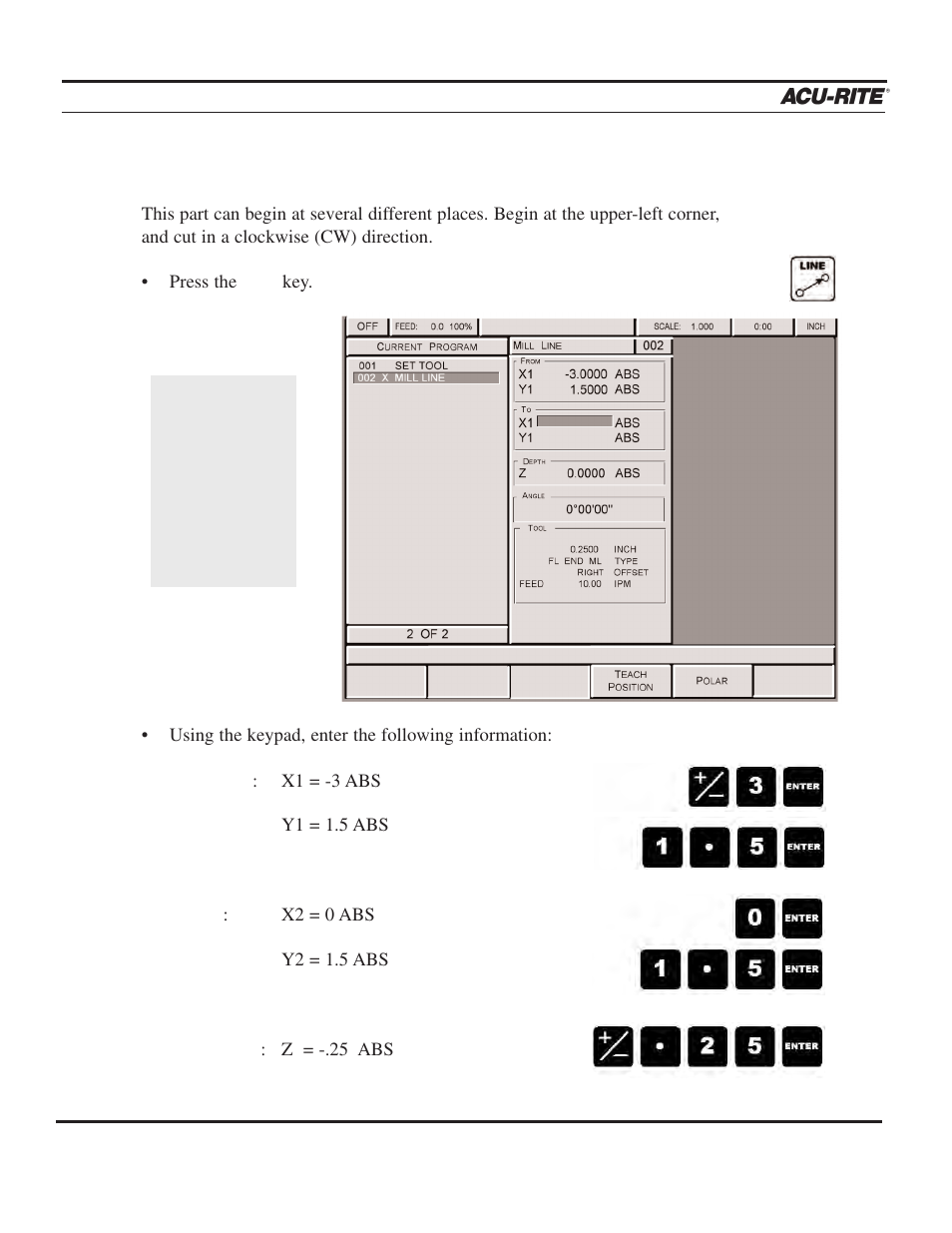 Demonstration | ACU-RITE MILLPWR 2 Axes User Manual | Page 73 / 225