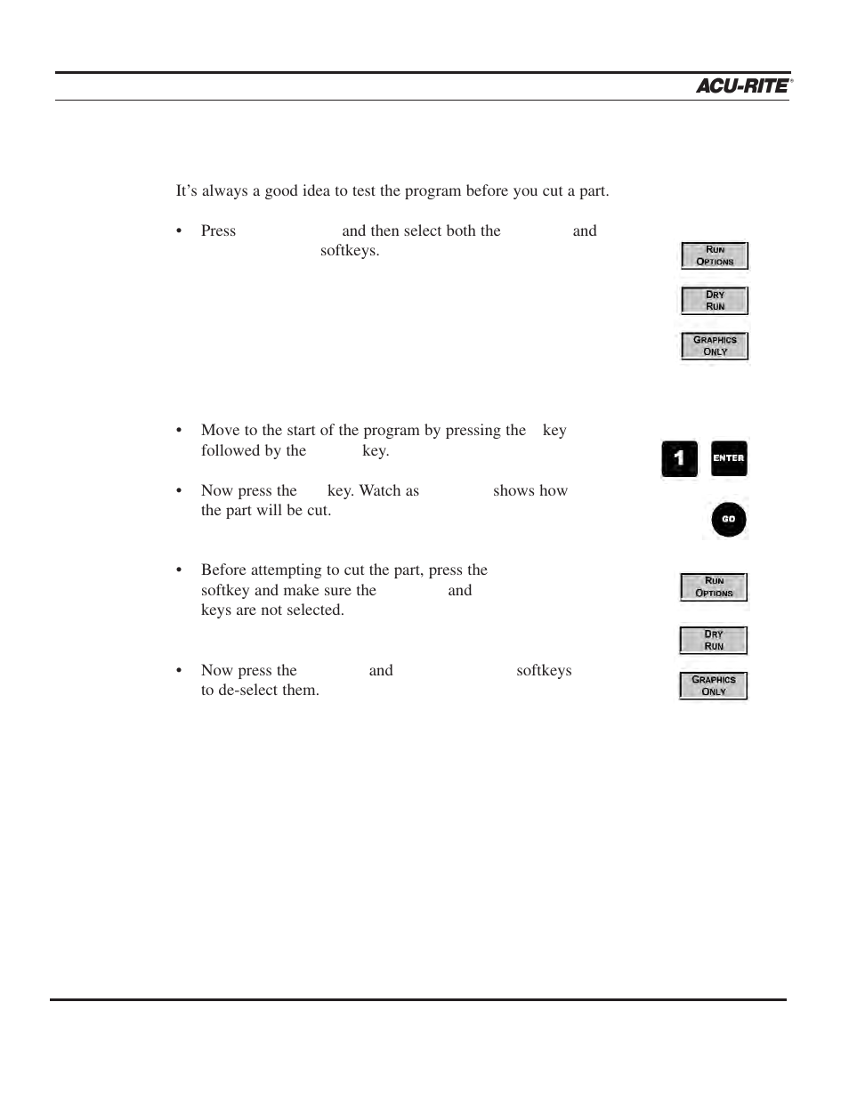 Demonstration, Operation manual, Testing your program | ACU-RITE MILLPWR 2 Axes User Manual | Page 87 / 225