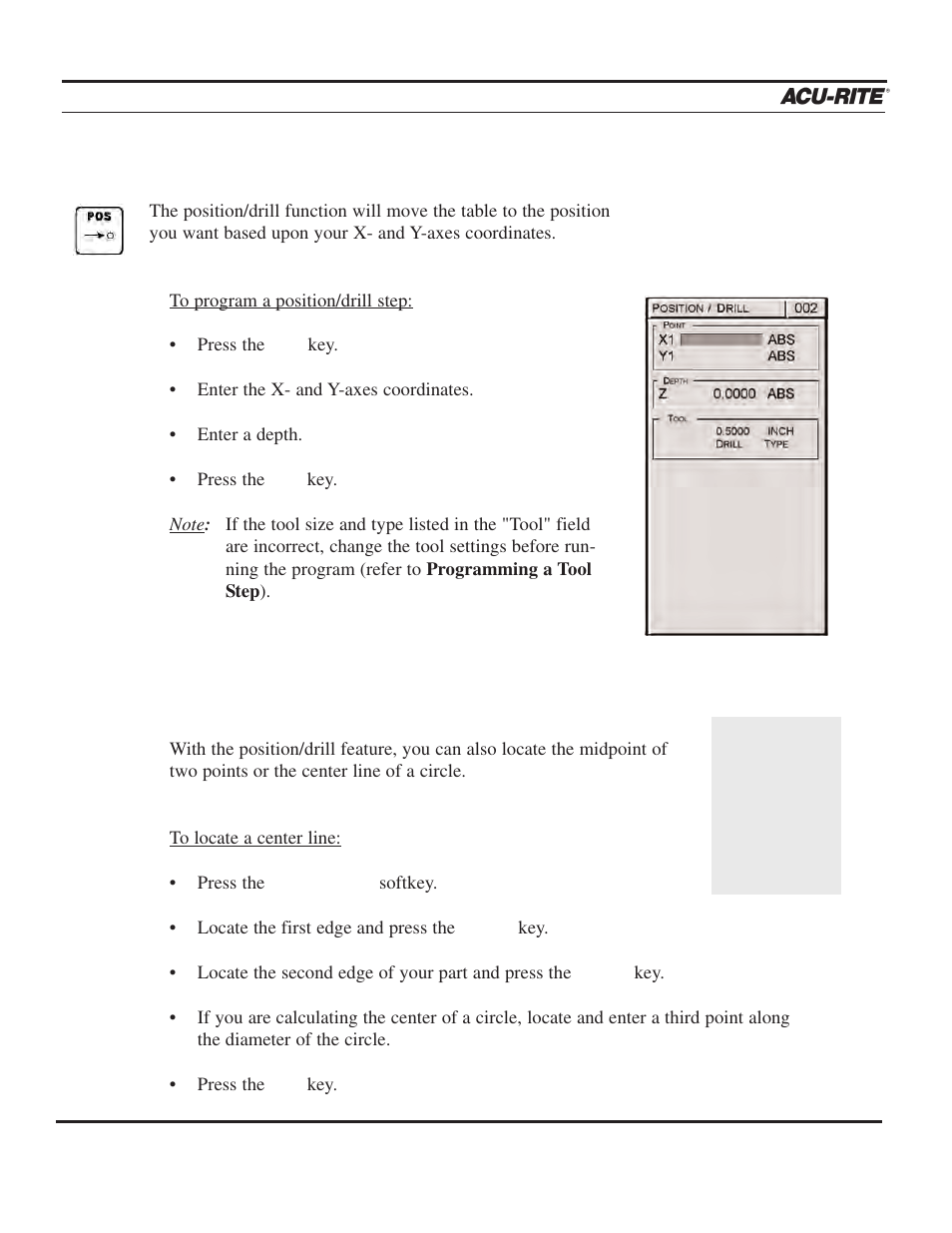 Program steps, Operation manual | ACU-RITE MILLPWR 2 Axes User Manual | Page 95 / 225