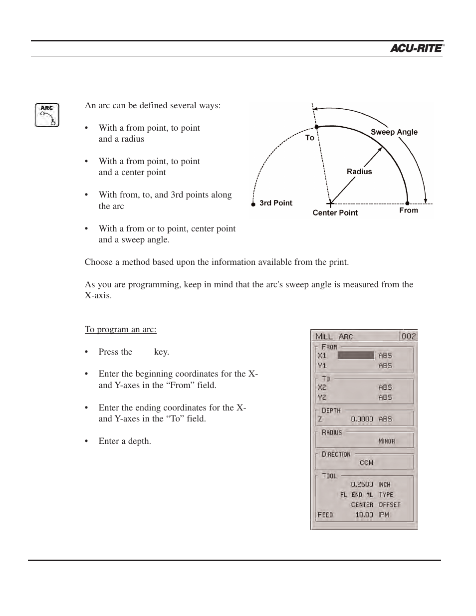 Program steps | ACU-RITE MILLPWR 2 Axes User Manual | Page 97 / 225
