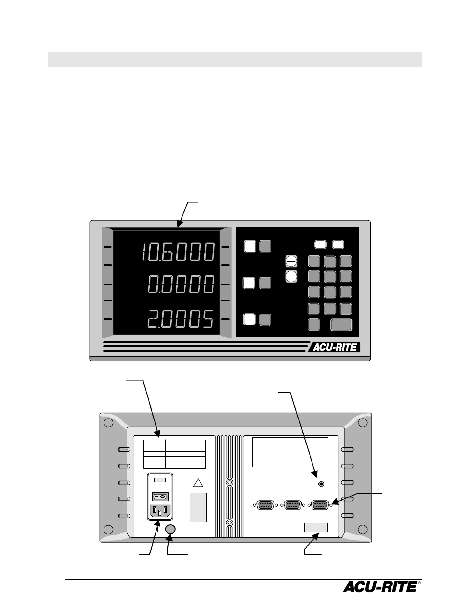 Introduction, A tour of the readout front and back views, Dro 200g introduction 1 | Acu-rite’s, Dro 200, Dro 200g, Zy x, Indicators | ACU-RITE DRO 200G User Manual | Page 8 / 31