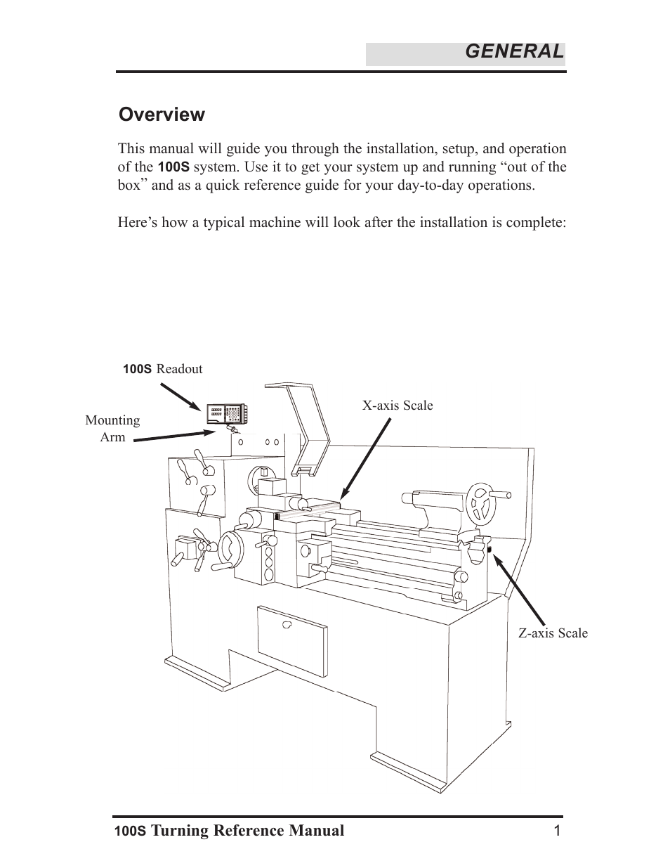 General overview | ACU-RITE 100S User Manual | Page 4 / 37