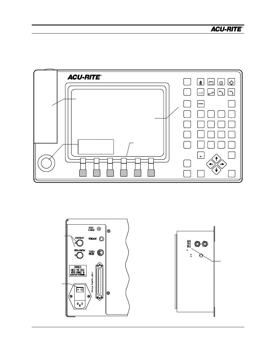 Introduction mill pwr, Operation manual, Front view of operator console | ACU-RITE MILLPWR Old Style User Manual | Page 11 / 135