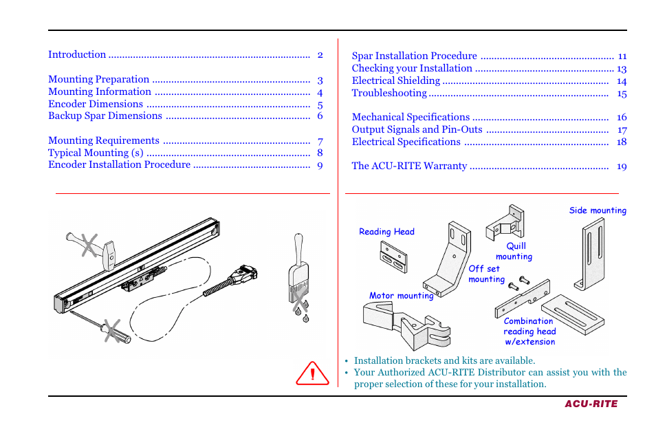 Brackets | ACU-RITE ENC 150 (New Style) User Manual | Page 3 / 24