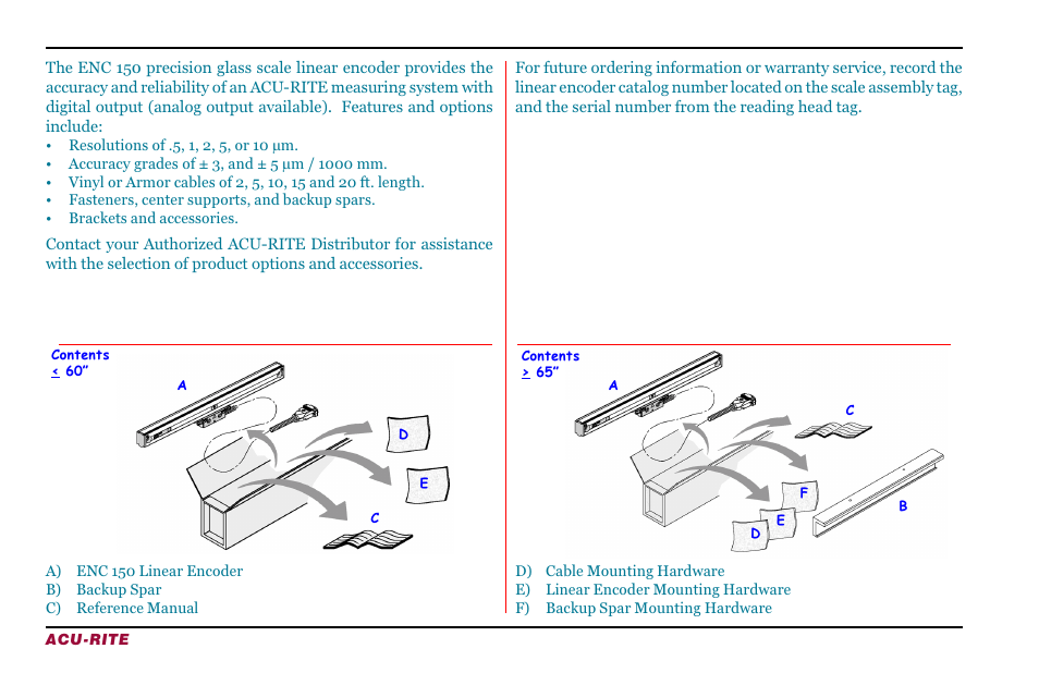 ACU-RITE ENC 150 (New Style) User Manual | Page 4 / 24